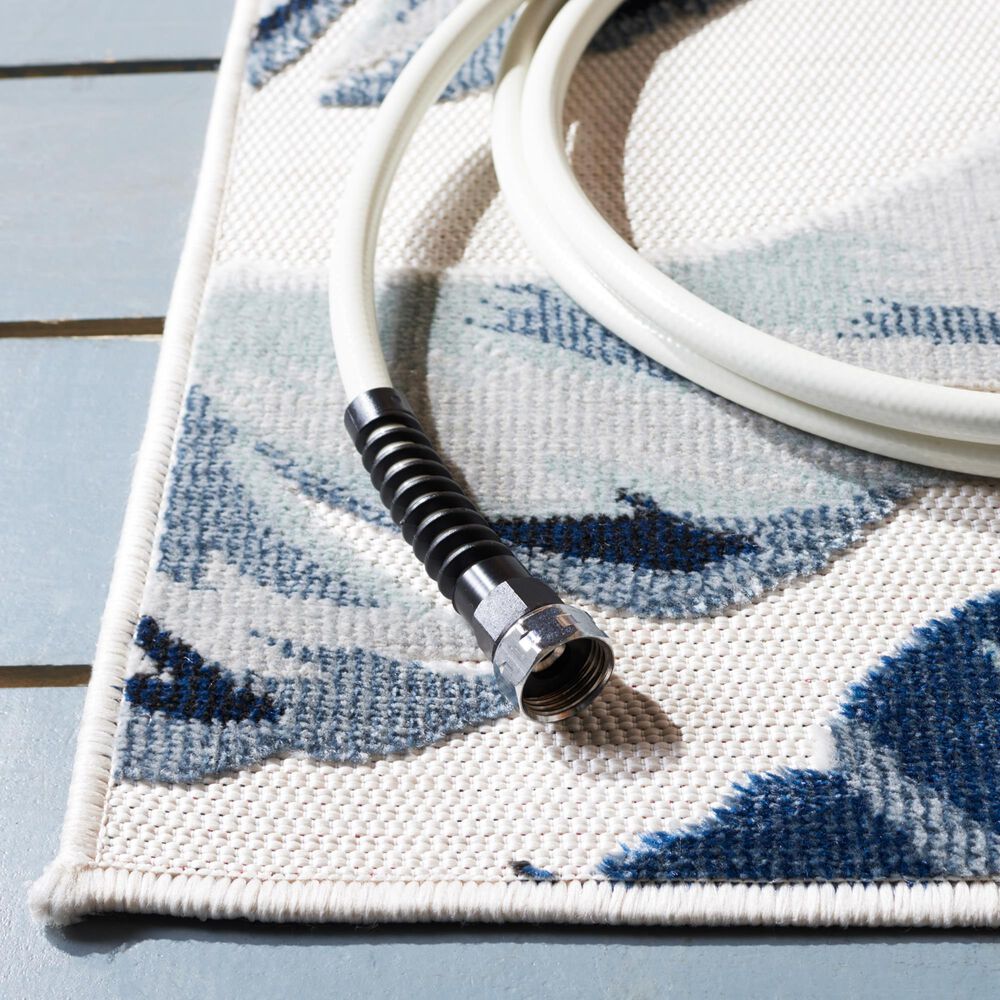 Safavieh Cabana CBN452A 4&#39; x 6&#39; Ivory and Navy Indoor/Outdoor Area Performance Rug, , large