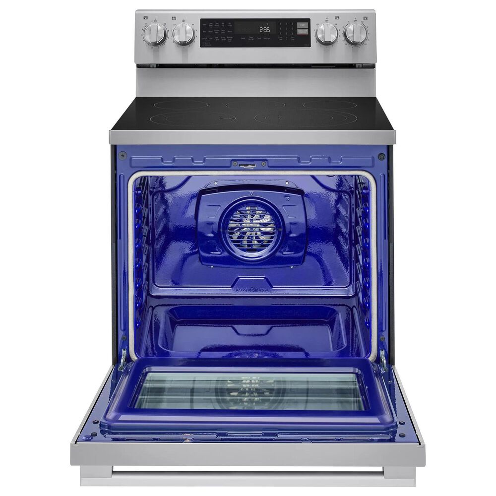 LG 2-Piece Kitchen Package with 6.3 Cu. Ft. Smart Freestanding Electric Range and 2.1 Cu. Ft. Smart Over-the-Range Microwave in Printproof Stainless Steel, , large
