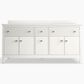 Kohler Malin 72" Double Bathroom Vanity in White with 3 cm White Quartz Top and Rectangular Sinks, , large