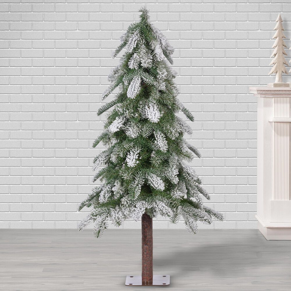 The Gerson Company 4&#39; Snowy Downswept Alpine Tree in Green, , large