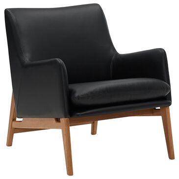 Joybird Grier Leather Arm Chair in Black, , large