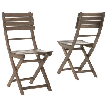 Noble House Positano Patio Folding Dining Chair in Grey (Set of 2), , large