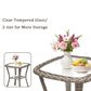 Sunwell Garden Patio Square Side Table with Glass Top in Gray and Clear, , large
