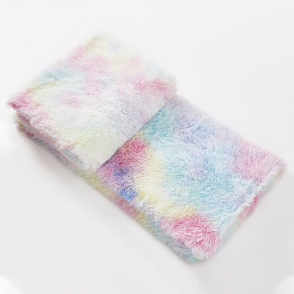 Duke Imports Rainbow Frost Plush Throw in Multicolored, , large