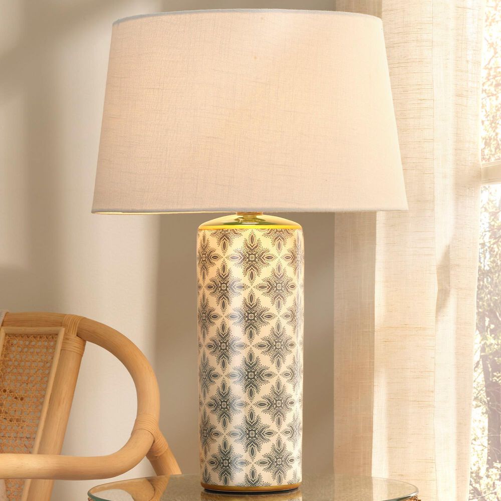 Splendor Living Clydesdale Table Lamp in Cream, Green and Gold, , large