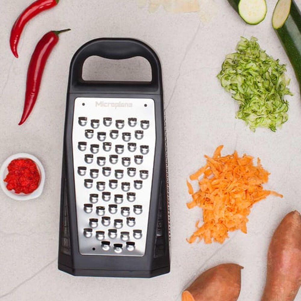 Microplane Elite Box Grater in Black and Stainless Steel, , large