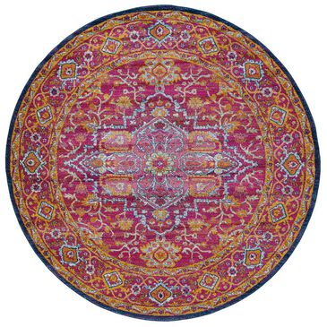 Surya Harput HAP-1009 7"10" Round Garnet, Blue and Saffron Area Rug, , large