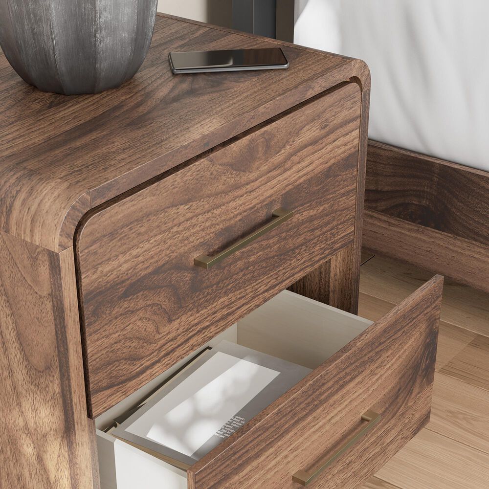 Ashley Fortlorn 2-Drawer Nightstand in Walnut Brown, , large