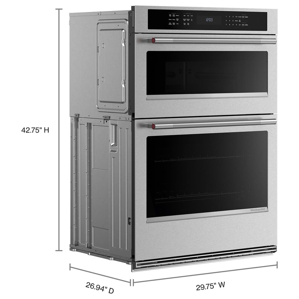 KitchenAid 30&quot; Combination Microwave Wall Oven with Air Fry Mode in PrintShield Stainless, , large