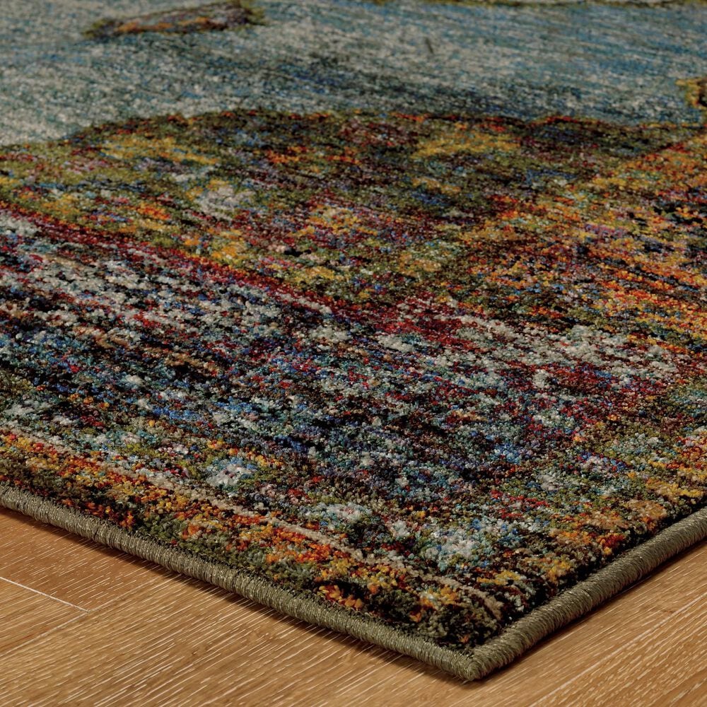 Oriental Weavers Andorra 7139A 2&#39;3&quot; x 8&#39; Blue Runner, , large