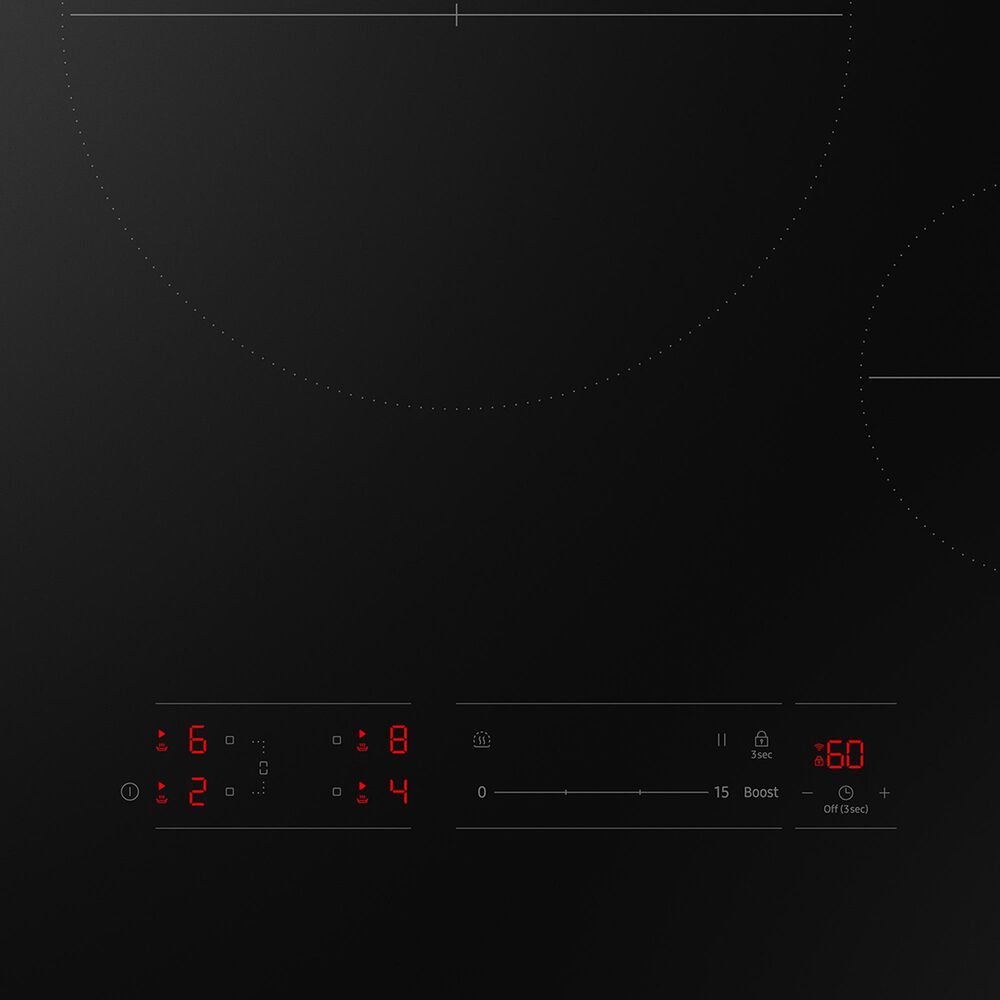 Samsung Bespoke 2-Piece Kitchen Package with Stainless Steel Bespoke 30" Double Wall Oven and Black 30" Induction Cooktop, , large