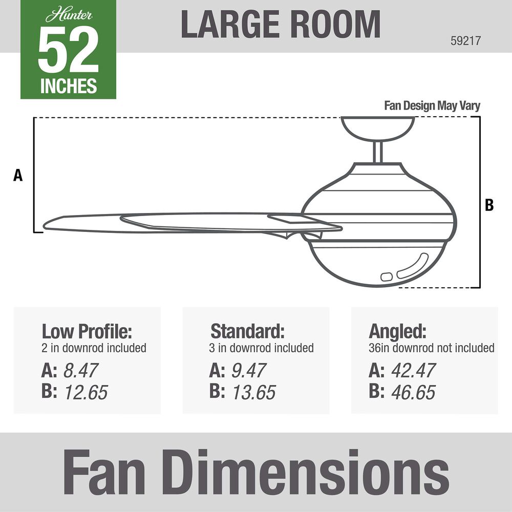 Hunter Dempsey 52&quot; Ceiling Fan with Lights in Fresh White, , large