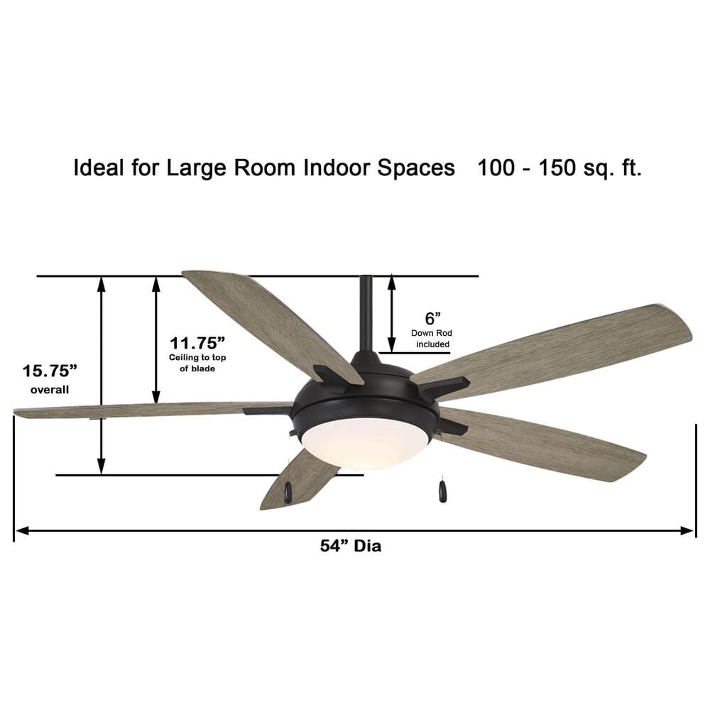 Minka-Aire Lun Aire 54" Ceiling Fan with LED Light in Coal, , large