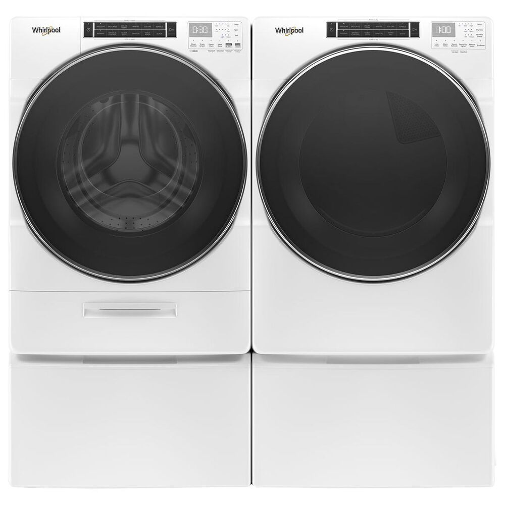Whirlpool 5.0 Cu. Ft. Front Load Washer and 7.4 Cu. Ft. Gas Dryer Pair in White, , large