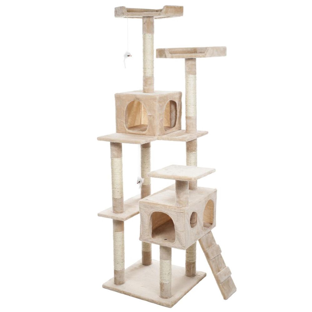 Timberlake Skyscraper Sleep and Play Cat Tree in Beige, , large