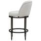 Armen Living Eunice Swivel Counter Height Stool with Ivory Upholstery in Antique Pewter, , large