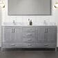 Lexora Home Jacques 72" Double Bathroom Vanity in Distressed Grey with 2 cm White Carrara Marble Top and Rectangular Sinks, , large