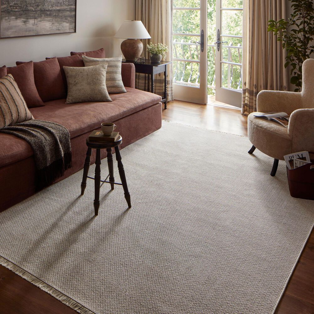 Amber Lewis x Loloi Malibu MAB-01 3&#39;9&quot; x 5&#39;9&quot; Ivory and Dove Indoor/Outdoor Area Rug, , large