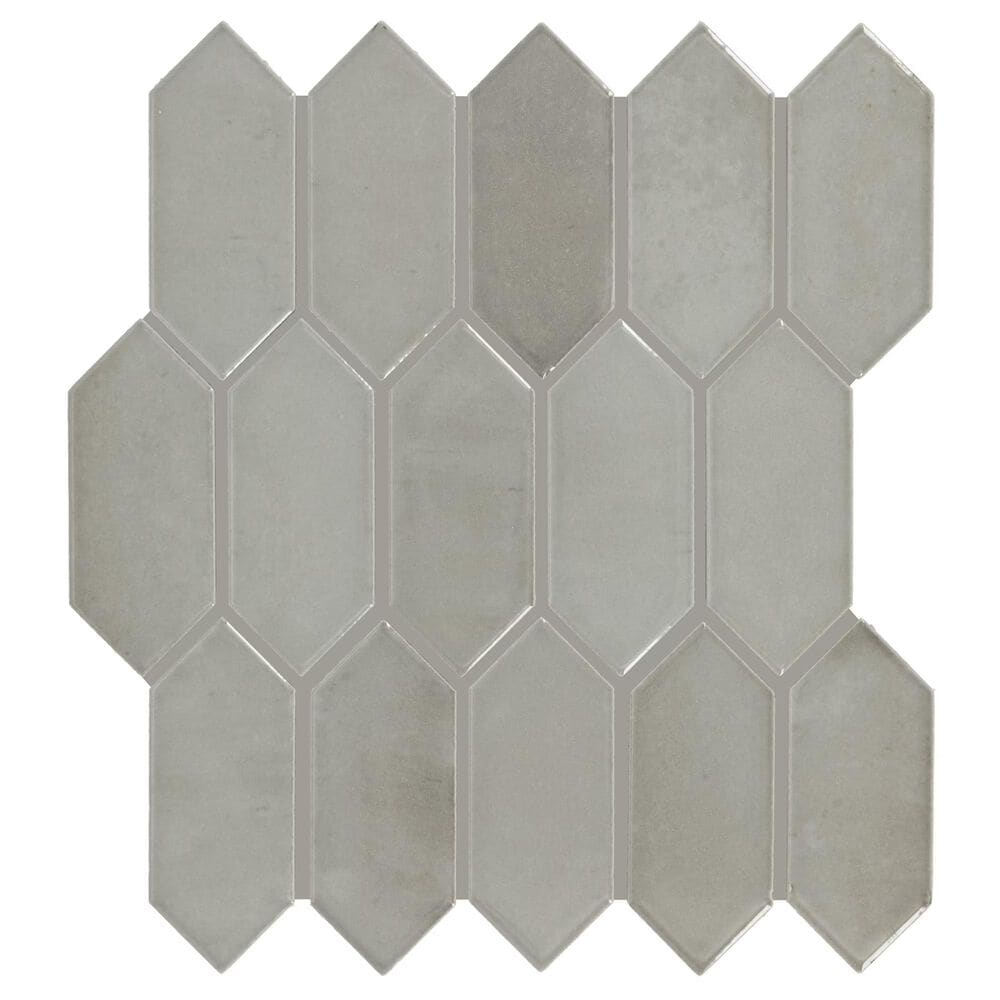 Dal-Tile Miramo Oyster 2" x 5" Picket Undulated on 12.25" x 11.125" Ceramic Mosaic Sheet, , large