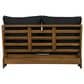Linon Home Decor Silbury Outdoor Bench with Black Cushion in Warm Teak, , large