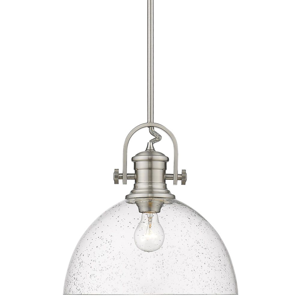 Golden Lighting Hines 1-Light Pendant with Seeded Glass in Pewter, , large