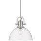 Golden Lighting Hines 1-Light Pendant with Seeded Glass in Pewter, , large