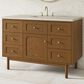 James Martin Laurent 48" Single Bathroom Vanity in Honey Oak with 3 cm Siberian Silestone Top and Rectangular Sink, , large