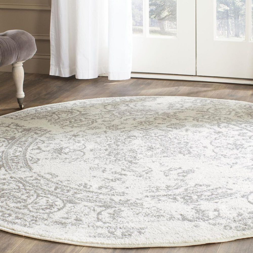 Safavieh Adirondack ADR101B-10R 10" x 10"  Ivory/Silver Round Rug, , large