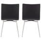 Lumisource Mason Swivel Side Chair with Black Upholstered in Brushed Stainless Steel (Set of 2), , large