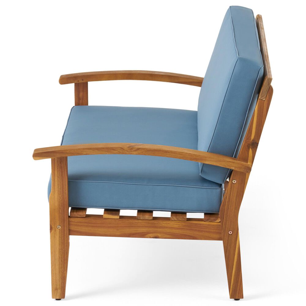 Hearth and Haven Peyton 2-Piece Patio Conversation Set with Beige Cushion in Teak, , large