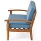 Hearth and Haven Peyton 2-Piece Patio Conversation Set with Beige Cushion in Teak, , large