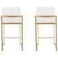 Lumisource Fuji High Back Counter Stool with White Velvet Cushion in Gold (Set of 2), , large