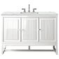 James Martin Vanities Athens 48" Single Bathroom Vanity in Glossy White with 3 cm Ethereal Noctis Quartz Top and Rectangular Sink, , large