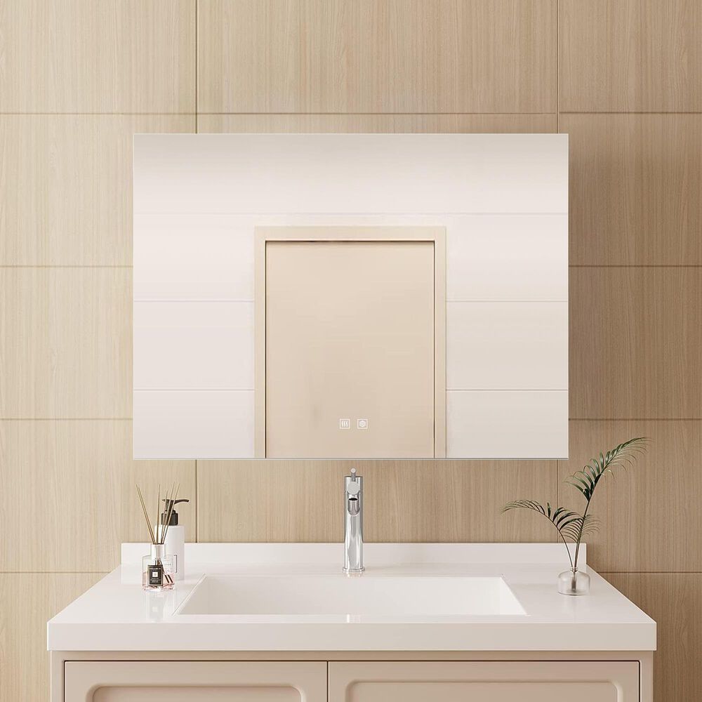 Lexora Home Vellum 32" x 24" LED Vanity Mirror, , large