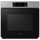 Samsung 2pc Bespoke 30" Single Electric Wall Oven with Convection in Stainless Steel & 30" Gas Cooktop in Black Stainless Steel , , large