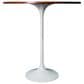 Leisuremod LeisureMod Verve Collection Modern Bar Height Table White Base with 36 Round Cognac Brown MDF Top, , large