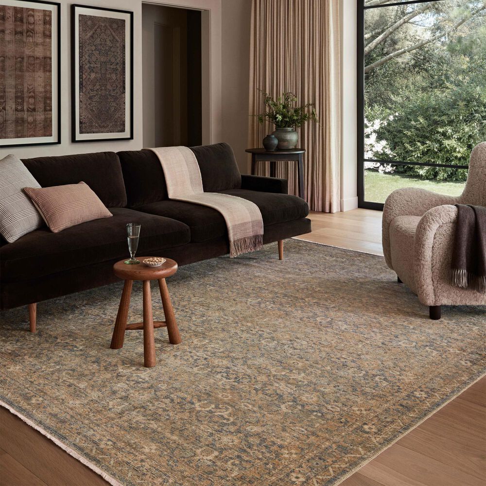 Amber Lewis x Loloi Molly Denim and Gold 2'7" x 7'9" Runner, , large