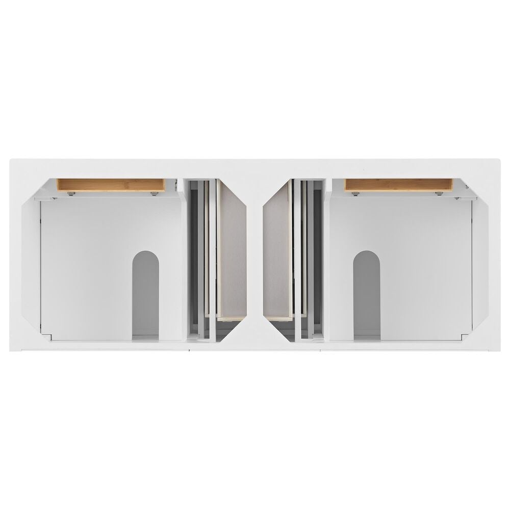 James Martin Vanities Lorelai 60&quot; Double Vanity in Bright White with 3 cm Arctic Fall Solid Surface Top, , large