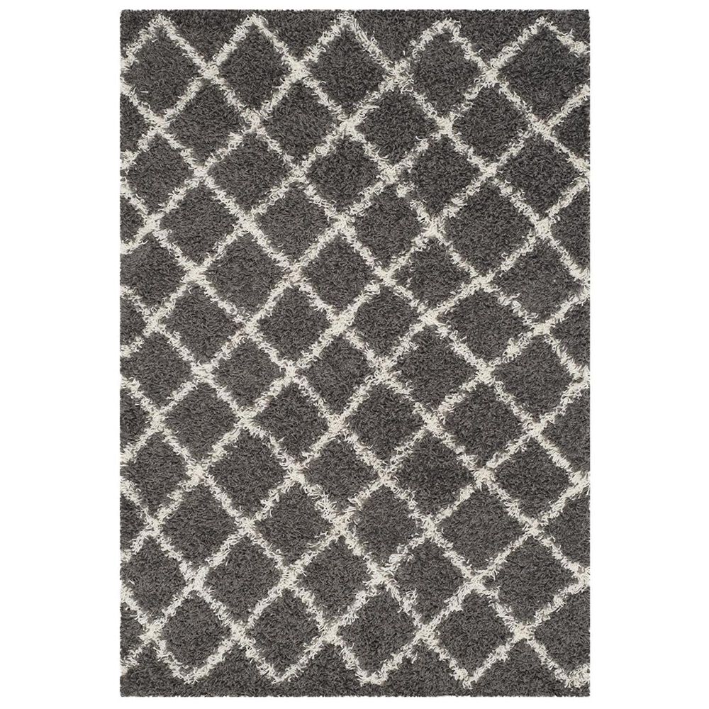 Safavieh Dallas Shag SGD258A-4 4&#39; x 6&#39; Dark Grey/Ivory Area Rug, , large