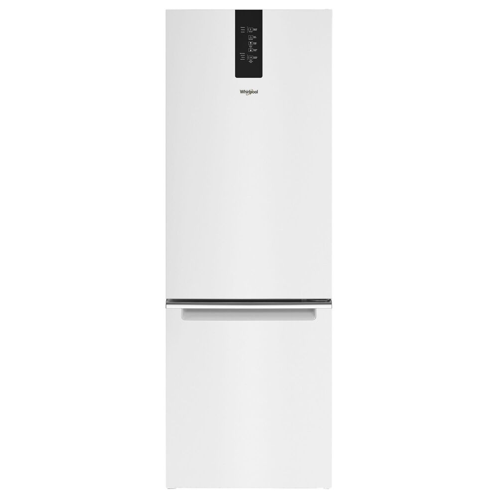 Whirlpool 12.9 Cu. Ft. Counter-Depth Wide Bottom-Freezer Refrigerator in White, , large