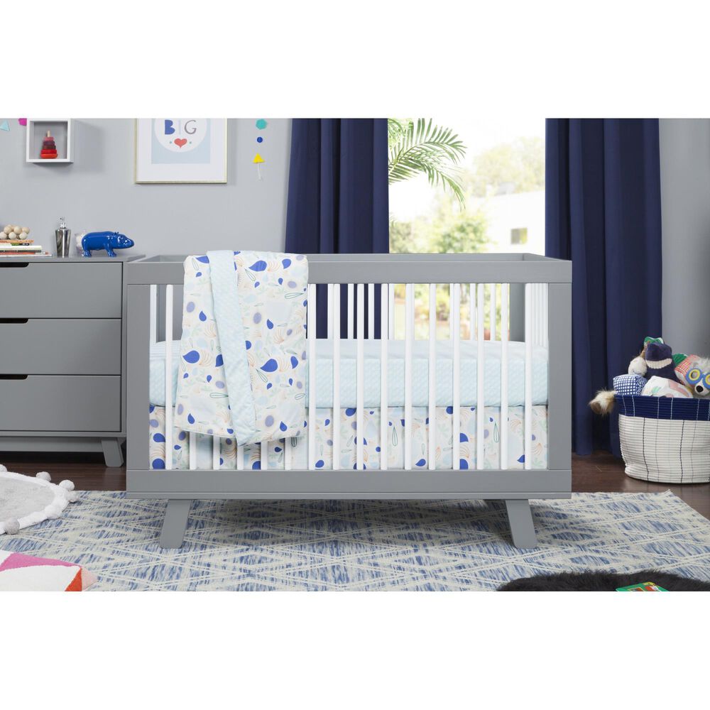Babyletto Hudson 3-In-1 Convertible Crib and Toddler Conversion Kit in Grey and White, , large