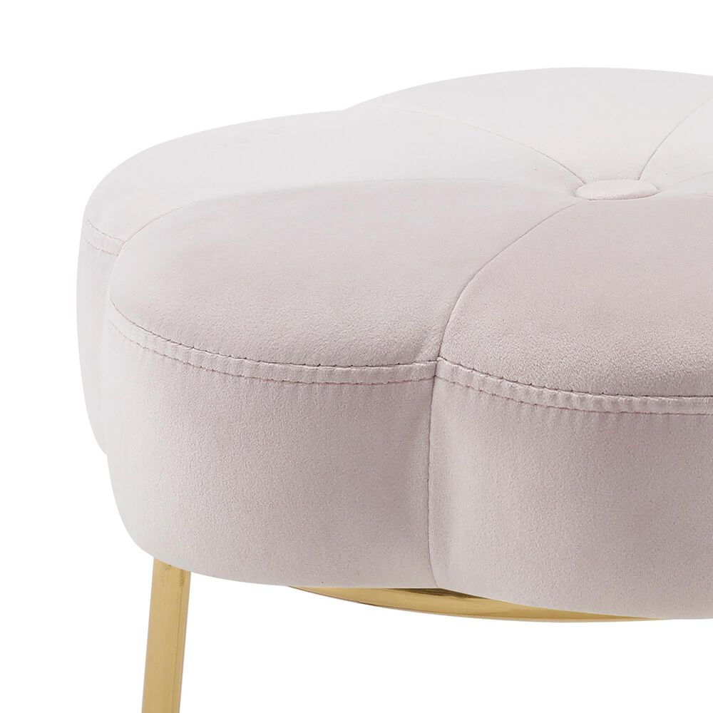 Linon Home Decor Seraphina Vanity Stool with Pink Cushion in Gold, , large
