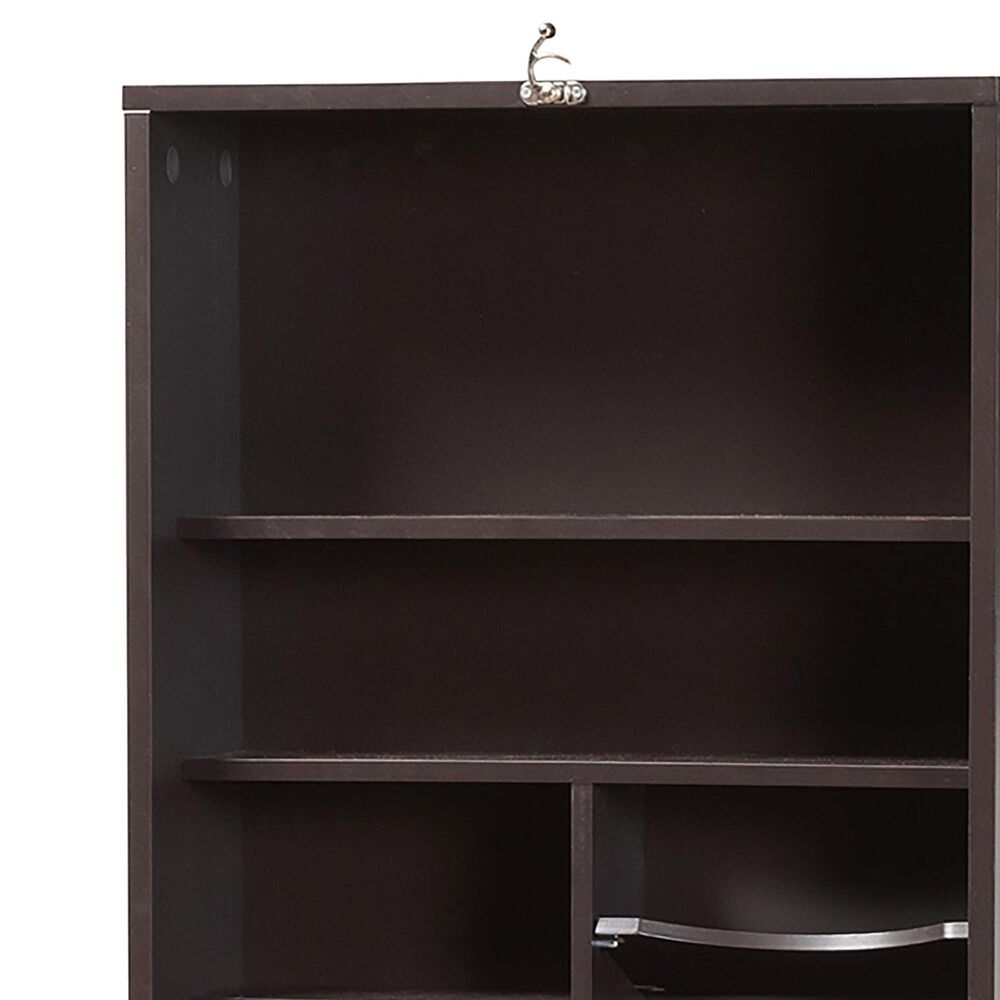 Baxton Studio Millard Wall Mount Folding Desk in Dark Brown, , large