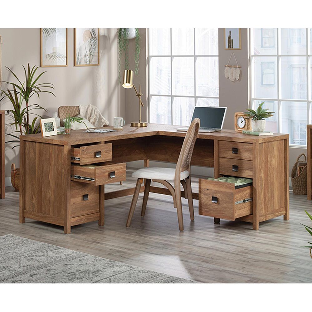 Sauder Cannery Bridge L-Shaped Desk in Sindoori Mango, , large