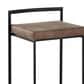 LumiSource Fuji 34" Stacker Bar Stool with Brown Cowboy Upholstery in Black (Set of 2), , large