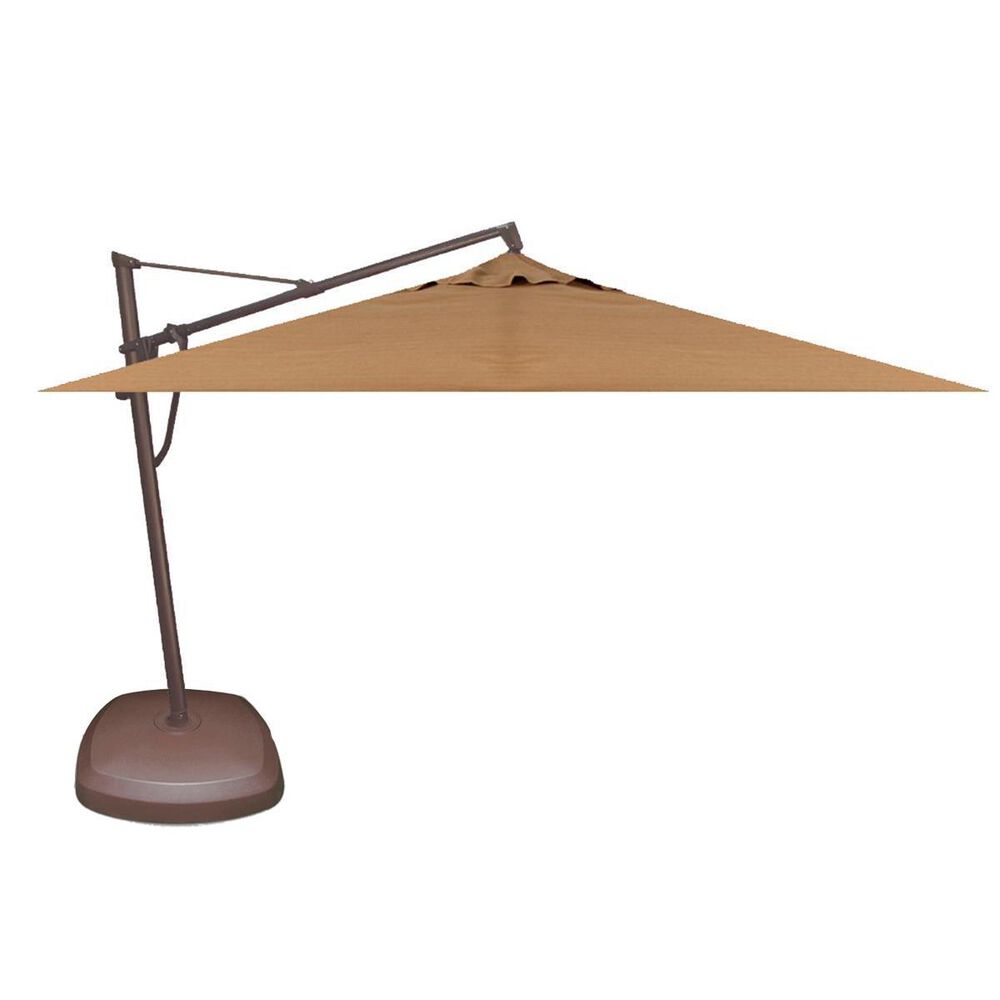 Garden Party 10x13 Rectangular Cantilever Umbrella with Base in Straw, , large