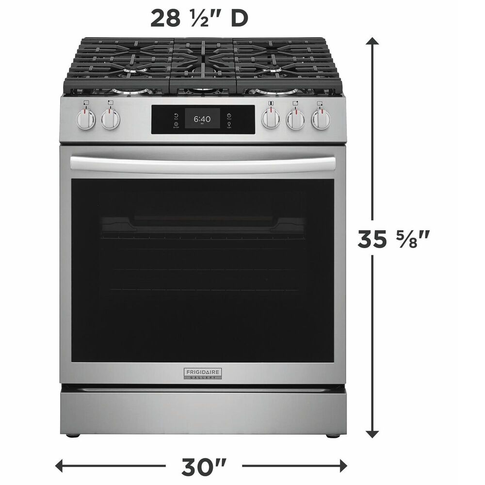 Frigidaire Gallery 2-Piece Kitchen Package with 6 Cu. Ft. Stone-Baked Pizza Gas Range and 30" Over-The-Range Microwave in Stainless Steel, , large
