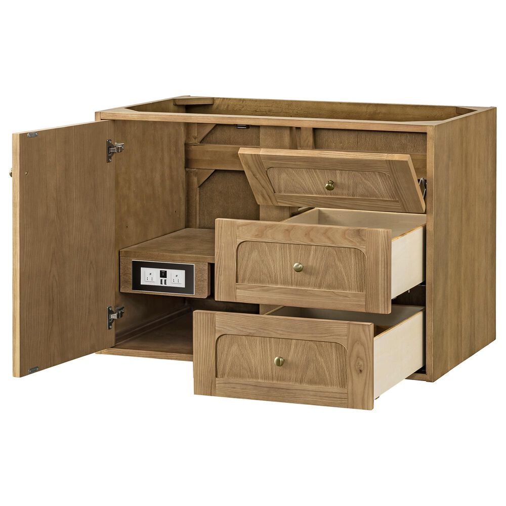 James Martin Vanities Laurent 36" Single Bathroom Vanity in Light Natural Oak with 3 cm Parisien Bleu Quartz Top and Rectangular Sink, , large