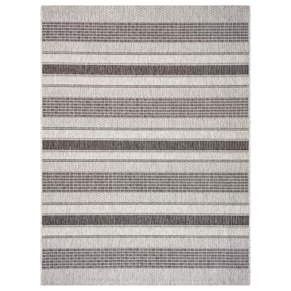 L&R Resources Sun Shower 5" x 8" Gray and Black Indoor/Outdoor Area Rug, , large