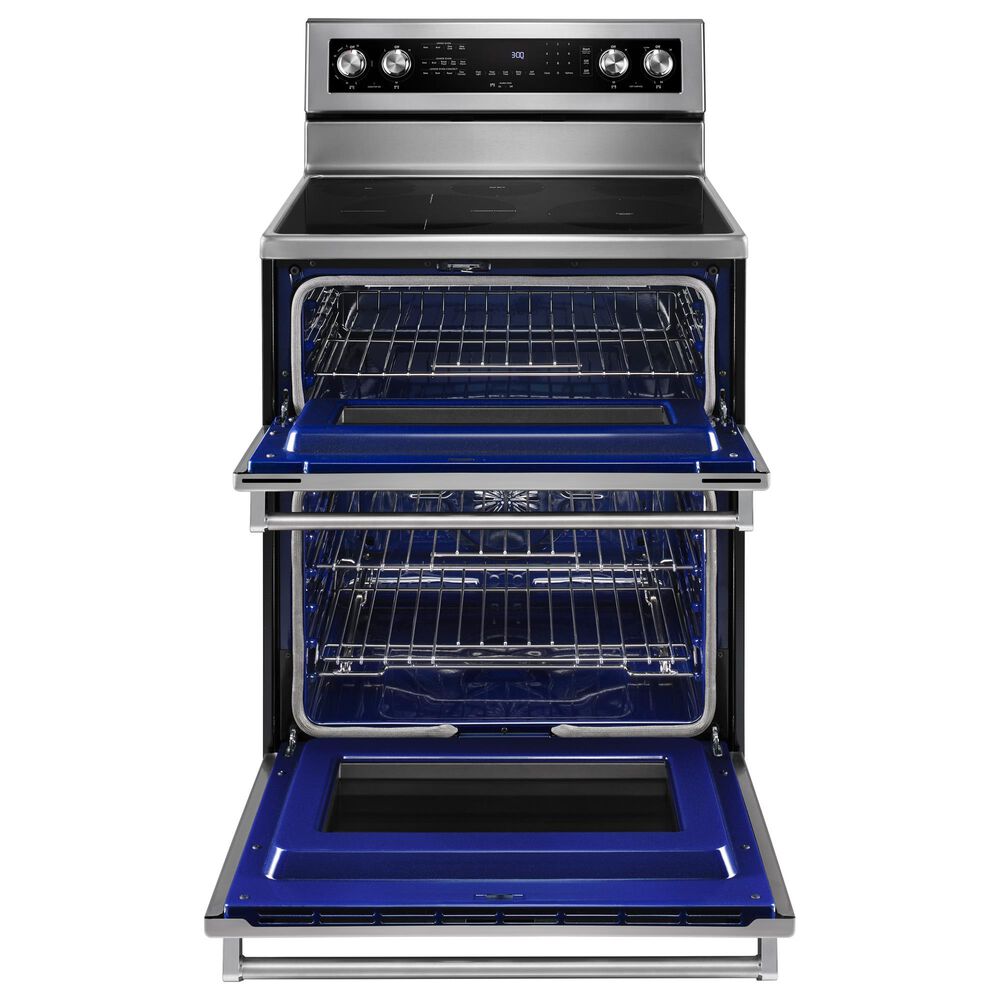 KitchenAid 2-Piece Kitchen Package with 6.7 Cu. Ft. Freestanding Electric Range and 1.1 Cu. Ft. Over-The-Range Microwave Oven in Stainless Steel, , large